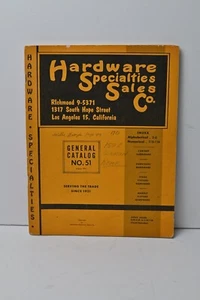 1951 Hardware Specialties Sales Co Catalog - Knob Pulls Locks Escutcheon Caster - Imagen 1 de 12