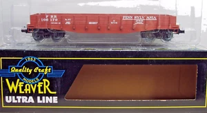 WEAVER O SCALE 40' WOOD SIDE GONDOLA PRR PENNSYLVANIA 3 RAIL NOS #166179 - Picture 1 of 11