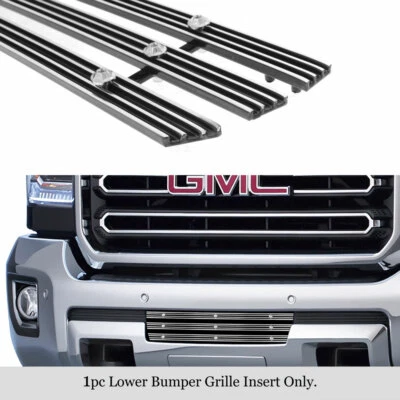 Se adapta a GMC Sierra 2500/3500 2015-2019 inferior cromo remache ancho parrilla inserto Foto 1 de 4
