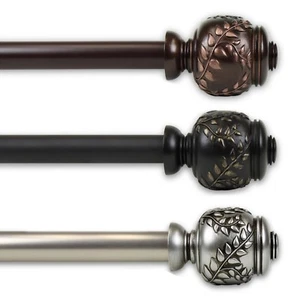 Twig 1" Curtain Rod Adjustable Drapery Rod 28-240" (5 sizes, 3 colors) - Picture 1 of 4