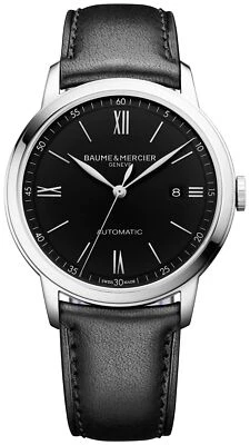 Reloj para hombre Baume & Mercier Classima automático esfera negra cuero negro MOA10453 Foto 1 de 2
