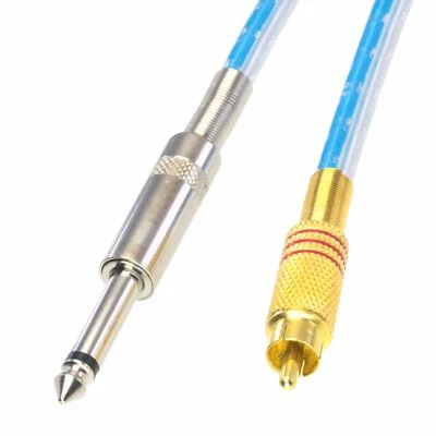 6.35mm 1/4" mono male to RCA PHONO TS Plug Red Speaker mixer audio cable 1~16FT - Image 1 of 4