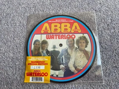 ABBA 'Waterloo' RARE 7” Picture Disc Numbered VINYL 30th Anniverary No: 1336 Rec - Image 1 of 2