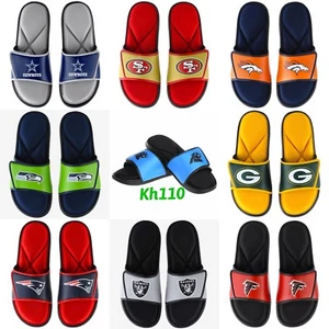 NFL Team Men's Deluxe Foam Sport Slide Sandals - Picture 1 of 30