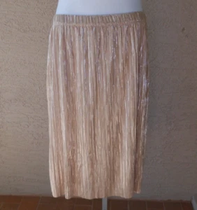 IMAN Crinkle Pleated Skirt Size 3X/22W/24W Metallic Shimmer Fully Lined - Picture 1 of 8