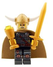 NEW LEGO VIKING KING MINIFIG castle knight minifigure medieval gold sword horns