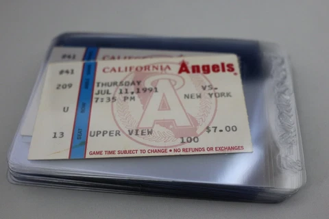 TICKET Angels vs New York Yankees July 11 1991 Seat 13 Scott Sanderson 1 Hitter Cover