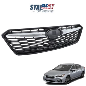 Parrilla de parachoques delantera cromada negra brillante para Subaru IMPREZA 2017-2019 - Imagen 1 de 13