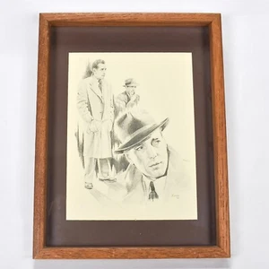 GLEN BANSE Humphrey Bogart Lithograph - Pencil Drawing Vintage 1975 - Picture 1 of 8