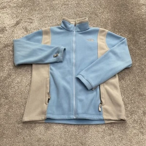 The North Face Fleece Jacket Girls XL Blue Gray Full Zip Pocket Outdoor School - Picture 1 of 13
