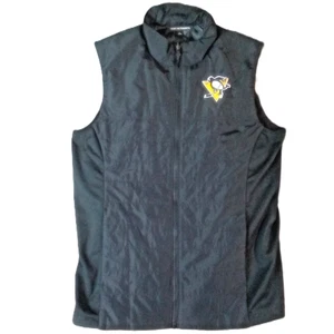 Pittsburgh Penguins Sleeveless Zip-up Vest Jacket Port Authority Blk Size Large - Picture 1 of 9