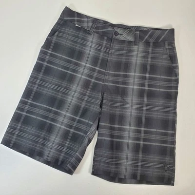 Rusty Men's Shorts Casual Chino Style Gray Black Plaid Size 34 Casual Vacation - Image 1 of 4