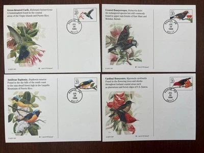 UX293-296 Tropical Birds (Set of 4) FDC USPS Jul 29 1998 Ponce PR - Image 1 of 2