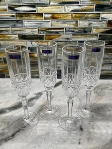 4 Marquis by Waterford Markham Crystal Clear Champagne Mimosa Flute Glass - Picture 1 of 9