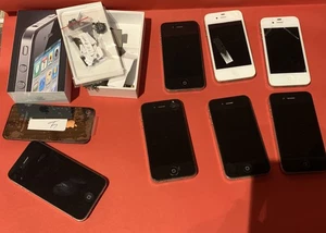 Apple iPhone Konvolut 6x iPhone 4 und 1 x iPhone 4s + Karton + diverse Teile - Bild 1 von 11