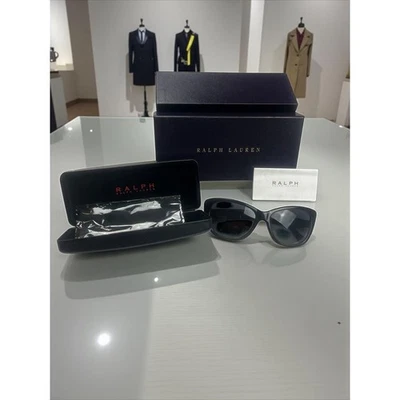 RALPH Lauren Sunglasses Cat-Eye Black Gradient Gradient Lenses Chic w/box & Case - Image 1 of 4