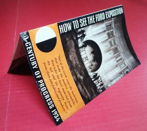1934 Chicago World's Fair HOW TO SEE THE FORD EXPOSITION Pamphlet Handout - Picture 1 of 3