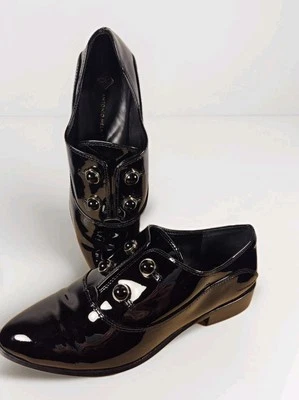 Mocasines para mujer Antonio Melani de charol negro talla 8 Foto 1 de 4