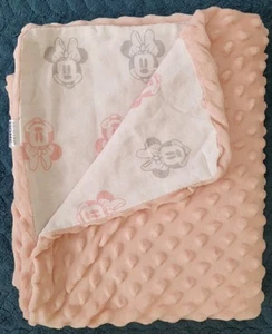 Primark Home Minnie Mouse Blanket Double Sided reverse bump fleece pink AW22 - Picture 1 of 6