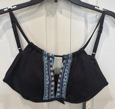 Top de baño Kenneth Cole New York para mujer negro talla M nuevo con etiquetas B15 Foto 1 de 3