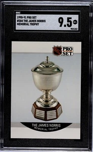 1990-91 Pro Set #384 Ray Bourque Norris Trophy White Border ERROR SGC 9.5 MINT+ - Picture 1 of 3