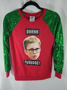 A Christmas Story Ralphie Ohhh Fuuudge! Long Sleeve Size XS Ugly Sweater  - Picture 1 of 5