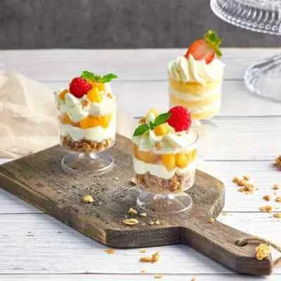 CHEFLINE Footed Dessert Mousse Cup Hard Plastic Reusable Wedding Party Buffet 20/50/100