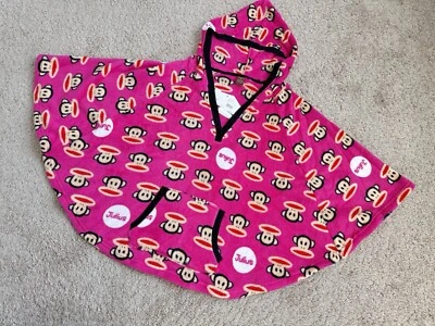 РЕДКИЙ винтажный PAUL FRANK JULIUS HOT PINK ПЛЮШЕВЫЙ С КАПЮШОНОМ ПОНЧО ЖЕНЩИН РАЗМЕР M - Изображение 1 из 4