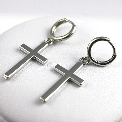 KREUZ OHRRINGE Creolen Ohrstecker Gothic Statement SILBER & GOLD Ohrschmuck Neu - Bild 1 von 1