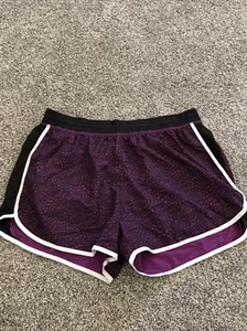 "Pantalones cortos deportivos Just My Size morados y negros - para mujer 2X, cintura 17,5""" - Imagen 1 de 3