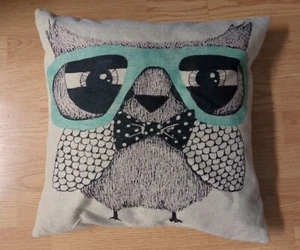 Funny Owl Throw  Pillow  15" x 15" - Picture 1 of 3
