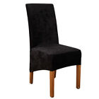 Stretch Dining Chair Cover Gold Velvet Slipcover Wedding Banquet Home Seat Cover