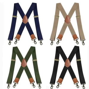 X-Noir Bretelles Vintage Réglable Sangles de pantalon Ceinture Adulte - Foto 1 di 12