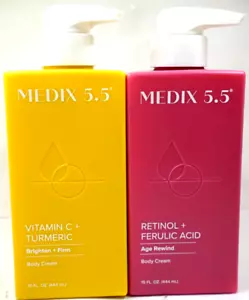 2 Pack - MEDIX 5.5 RETINOL + FERULIC ACID & Vitamin C Turmeric BODY CREAM 444ml - Picture 1 of 4