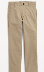 Old Navy Khaki Straight Built-In Flex Uniform Pants Boys 20 Plus NWT - Picture 1 of 3