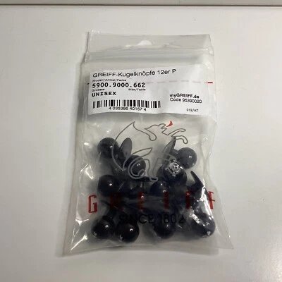S157 GREIFF Kugelknöpfe 12er Pack Totenkopf schwarz 5900.9000.662 - Bild 1 von 3