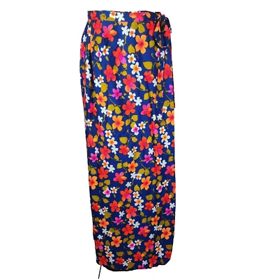 Maxi falda envolvente colorida vintage verano floral por Personal para Lesle Fay Foto 1 de 4