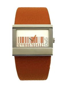 D&G Dolce & Gabbana 3719240404 Barcode Orange Strap Watch - Picture 1 of 24