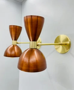 Wall Decor Light Sconce Modern Brass Ruddy Brown Handmade Wall Light Adjustable - Picture 1 of 10