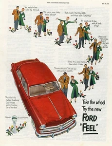 OLD 1949 AMERICAN MAGAZINE MOTOR CAR ADVERT FOR THE NEW FORD CARS b198 - Picture 1 of 1