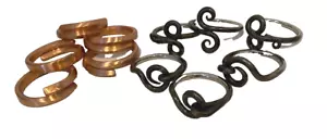 2 Sets of Metal Napkin Rings Copper Colored - 5, Gunmetal - 6 - Picture 1 of 2