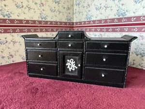 Puppenhaus Vintage asiatischer Stil schwarz Holz Kommode oder Buffet Maßstab 1:12 - Bild 1 von 14