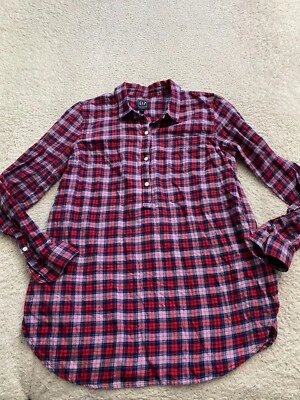 Gap Maternity Women Flannel Plaid Long Sleeve Blouse Multicolor Size S - Image 1 of 4