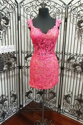 G2205 ALYCE 110104 HOT PINK SZ  8 $398 COCKTAIL PROM HOMECOMING DRESS GOWN - Image 1 of 4