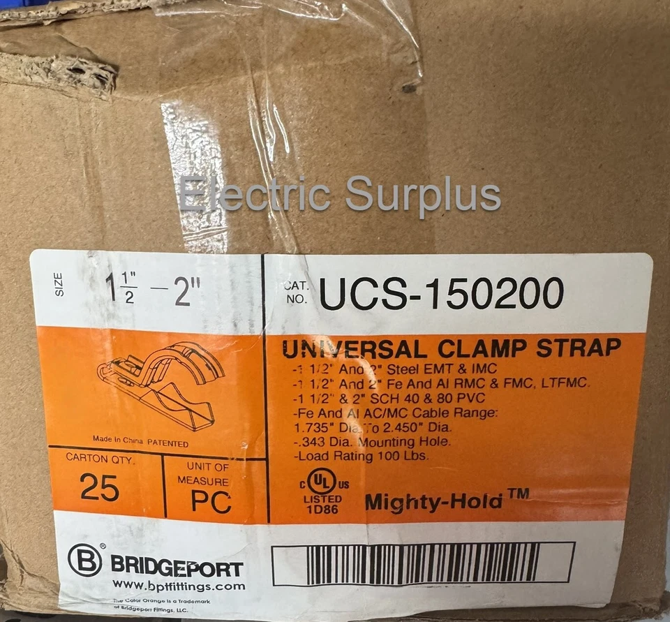 Correa de abrazadera universal Bridgeport Fittings UCS-150200 (Cantidad:25) Foto 1 de 1