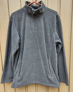 Felpa pull over Croft & Barrow in pile 1⁄4 cerniera grigio tasca uomo grande - Foto 1 di 6