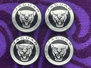 GENUINE JAGUAR GROWLER ALLOY WHEEL CENTRE CAPS BLACK x4 ALL MODELS T2H58379 NEW - Picture 1 of 10