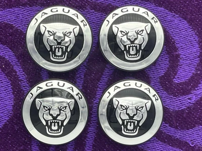GENUINE JAGUAR GROWLER ALLOY WHEEL CENTRE CAPS BLACK x4 ALL MODELS T2H58379 NEW - Image 1 of 4