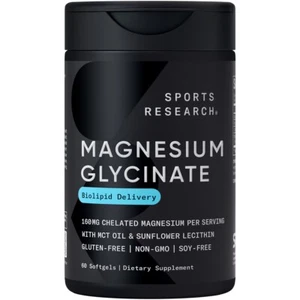 High Absorption Magnesium Glycinate 160mg Relaxation Muscle Nerve Support 60 pcs - Picture 1 of 7