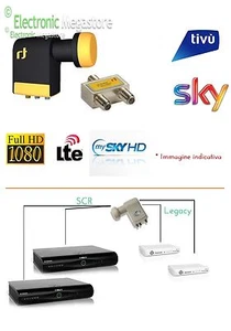 Lnb Scr Unicable 2 legacy omologato per impianti Sky MySkyHd SkyHd - Foto 1 di 1